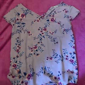 pink floral flowy t shirt